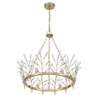 Orianna Six Light Chandelier in Noble Brass