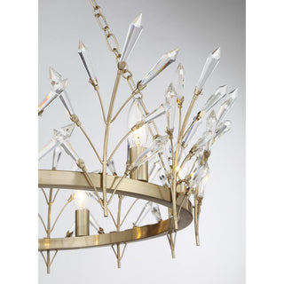 Orianna Six Light Chandelier in Noble Brass
