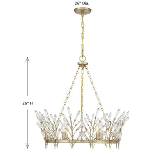 Orianna Six Light Chandelier in Noble Brass
