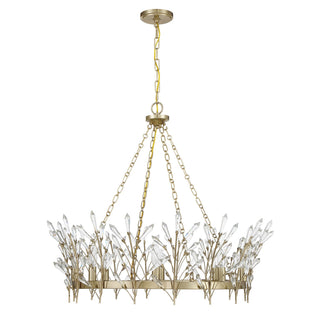 Orianna Eight Light Chandelier in Noble Brass