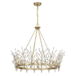 Orianna Eight Light Chandelier in Noble Brass