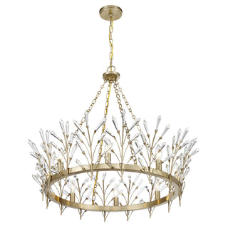 Orianna Eight Light Chandelier in Noble Brass
