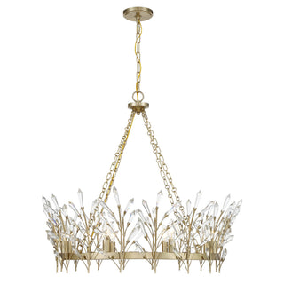 Orianna Eight Light Chandelier in Noble Brass