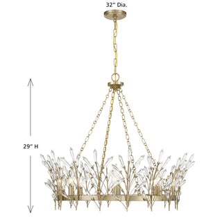 Orianna Eight Light Chandelier in Noble Brass