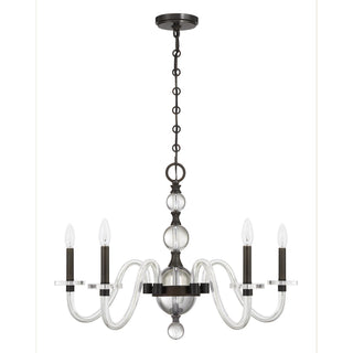 Aragon Five Light Chandelier in Mediterranean Bronze