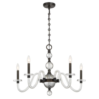 Aragon Five Light Chandelier in Mediterranean Bronze