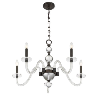 Aragon Five Light Chandelier in Mediterranean Bronze