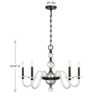 Aragon Five Light Chandelier in Mediterranean Bronze