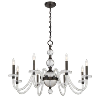 Aragon Eight Light Chandelier in Mediterranean Bronze