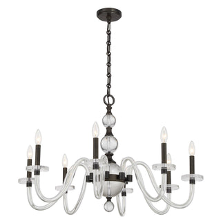 Aragon Eight Light Chandelier in Mediterranean Bronze