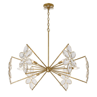 Marbella Six Light Chandelier in Gold Shimmer