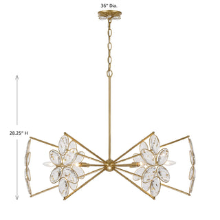Marbella Six Light Chandelier in Gold Shimmer
