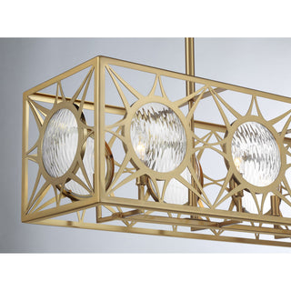 Balfour Eight Light Linear Chandelier in Warm Brass