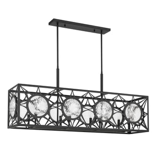 Balfour Eight Light Linear Chandelier in Matte Black