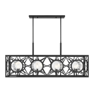 Balfour Eight Light Linear Chandelier in Matte Black