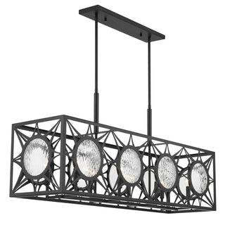 Balfour Eight Light Linear Chandelier in Matte Black