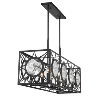 Balfour Eight Light Linear Chandelier in Matte Black