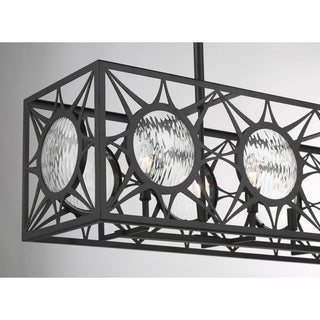 Balfour Eight Light Linear Chandelier in Matte Black