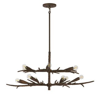 Palisades 12 Light Chandelier in Bark