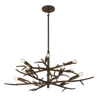 Palisades 12 Light Chandelier in Bark