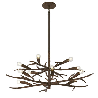 Palisades 12 Light Chandelier in Bark