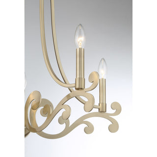 Lombard Five Light Chandelier in Noble Brass