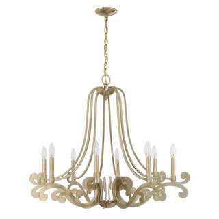 Lombard Eight Light Chandelier in Noble Brass