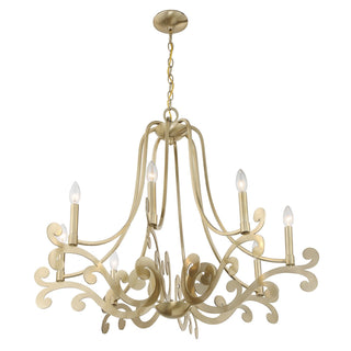 Lombard Eight Light Chandelier in Noble Brass