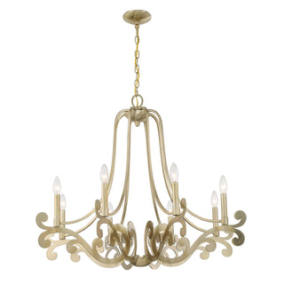 Lombard Eight Light Chandelier in Noble Brass