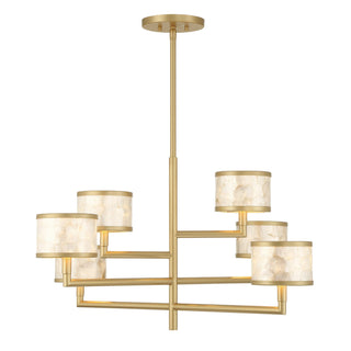 Mariquita Six Light Chandelier in Spun Gold