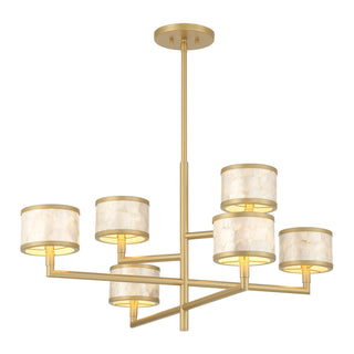 Mariquita Six Light Chandelier in Spun Gold
