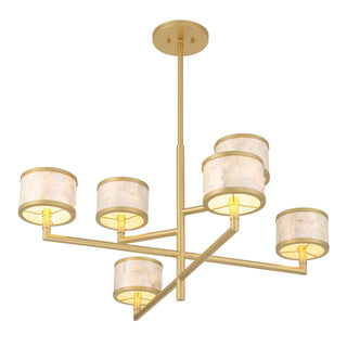 Mariquita Six Light Chandelier in Spun Gold