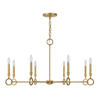 Noah Eight Light Chandelier in Gold Armory