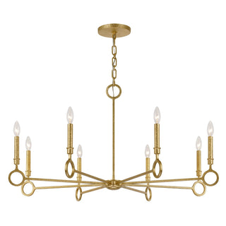 Noah Eight Light Chandelier in Gold Armory