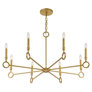 Noah Eight Light Chandelier in Gold Armory
