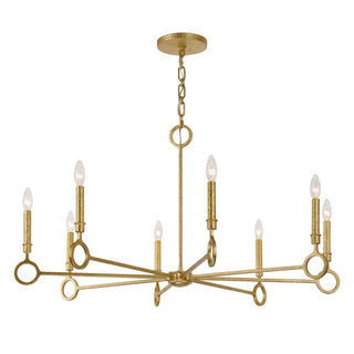 Noah Eight Light Chandelier in Gold Armory