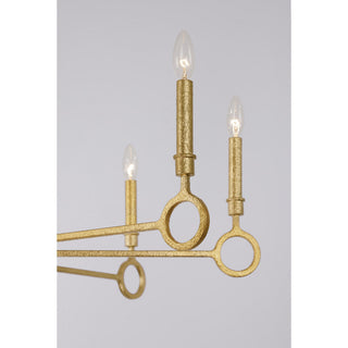 Noah Eight Light Chandelier in Gold Armory