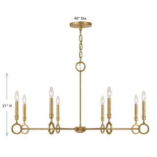 Noah Eight Light Chandelier in Gold Armory