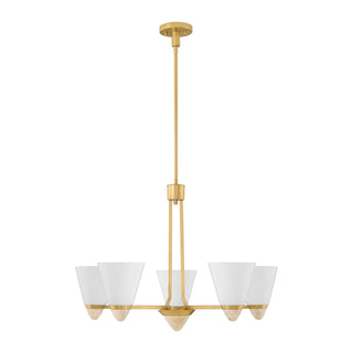 Kohlman Five Light Chandelier in Warm Brass