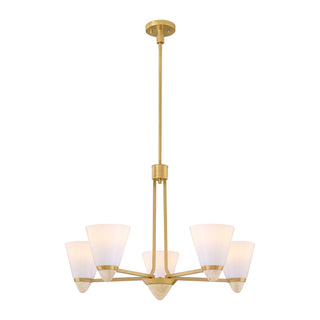 Kohlman Five Light Chandelier in Warm Brass