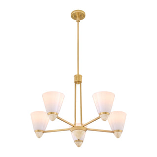Kohlman Five Light Chandelier in Warm Brass