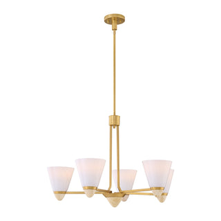 Kohlman Five Light Chandelier in Warm Brass