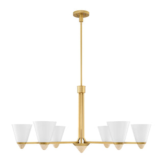 Kohlman Six Light Chandelier in Warm Brass