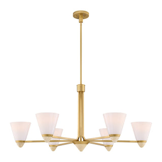 Kohlman Six Light Chandelier in Warm Brass