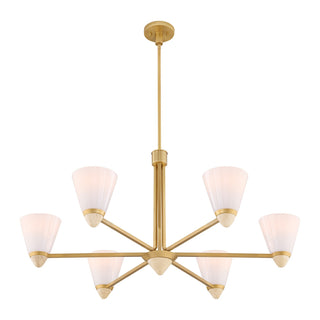 Kohlman Six Light Chandelier in Warm Brass