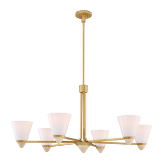 Kohlman Six Light Chandelier in Warm Brass