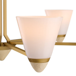 Kohlman Six Light Chandelier in Warm Brass