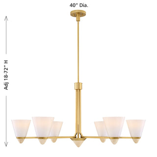 Kohlman Six Light Chandelier in Warm Brass