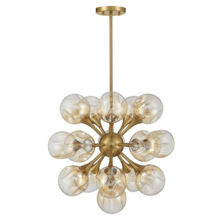 Matisse 16 Light Chandelier in Warm Brass