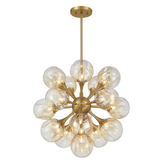 Matisse 16 Light Chandelier in Warm Brass